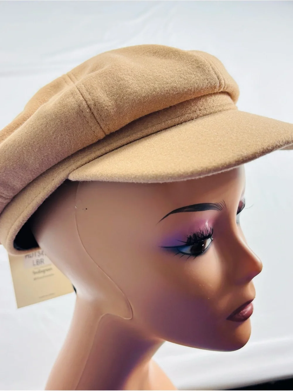 Wool Blend Tan Baker Boy Cap - Unbranded H033